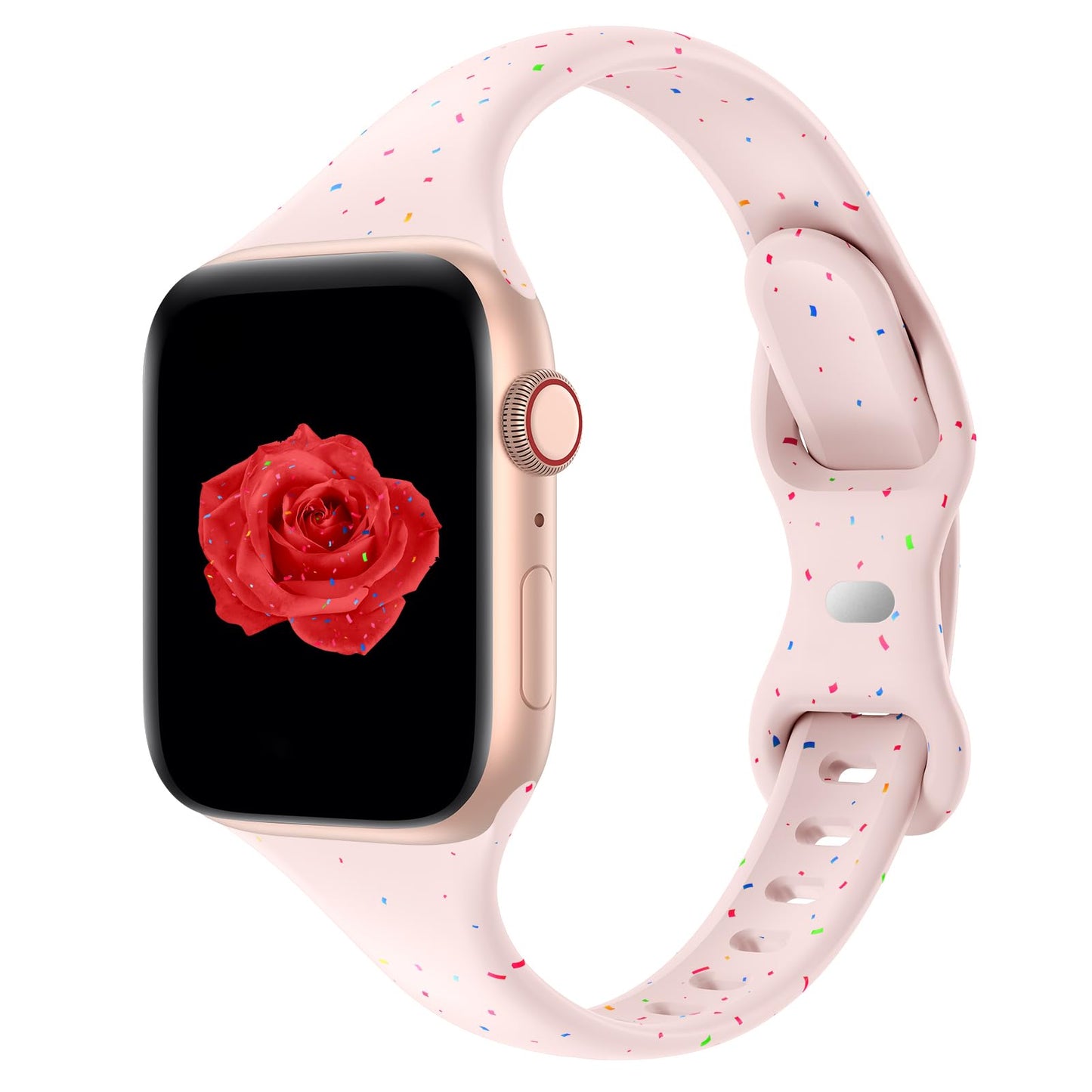 Thin Slim Band Compatible with Apple Watch 38mm 40mm 41mm 42mm 44mm 45mm 46mm 49mm, Replacement Silicone Sport Strap for iWatch Series 11/10/9/8/7/6/5/4/3/2/1 Ultra SE Women Men, Light Blush