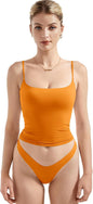 SUUKSESS Women Double Line Square Neck Tank Top Summer Y2K Going Out Basic Cami Shirt