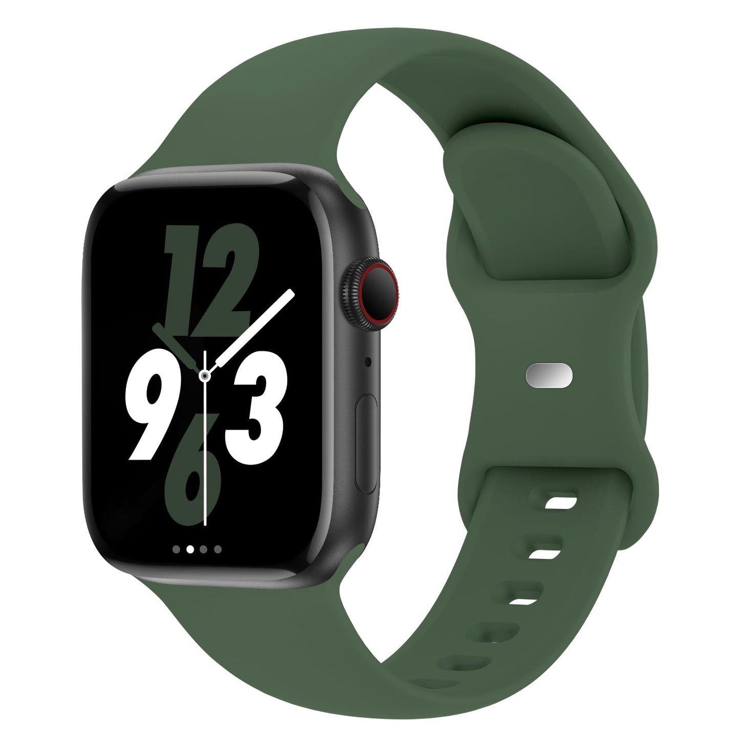 Sport Band Compatible with Apple Watch 38mm 40mm 41mm 42mm 44mm 45mm 46mm 49mm, Replacement Soft Silicone Strap Wristbands for iWatch Series 11/10/9/8/7/6/5/4/3/2/1 Ultra SE Women Men, Space Gray