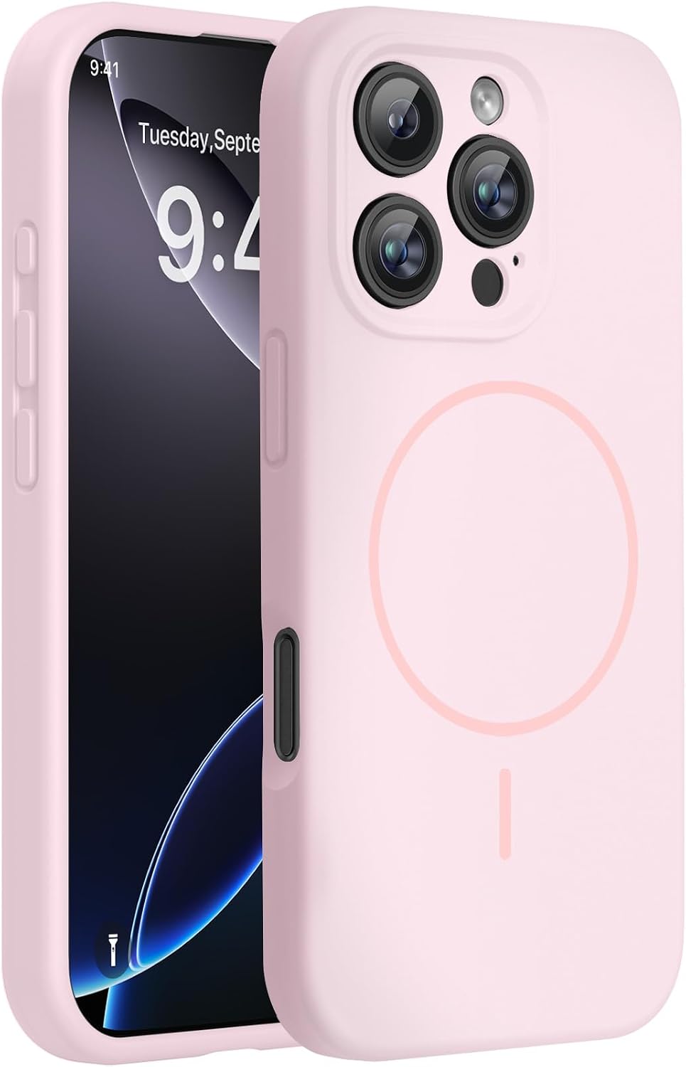 Miracase Magnetic for iPhone 16 Pro Case, Silicone, Black