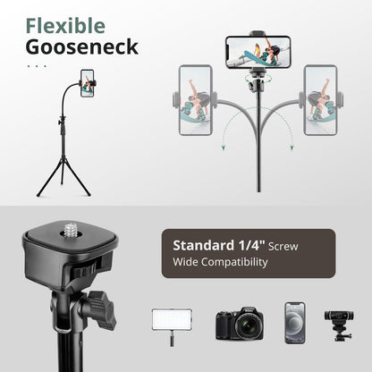 SENSYNE 72" Phone Tripod, Extendable Cell Phone Tripod Stand, Selfie Stick with Wireless Remote and Phone Holder, Compatible with iPhone Android Phone, Camera