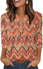 OFEEFAN Womens Tops 3/4 Sleeve Henley Shirts for Women Summer Outfits Fashion Clothing