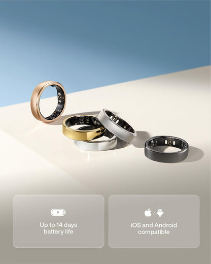 RingConn Gen 3 Smart Ring - Vascular Trends(Size 12, Matte Black)