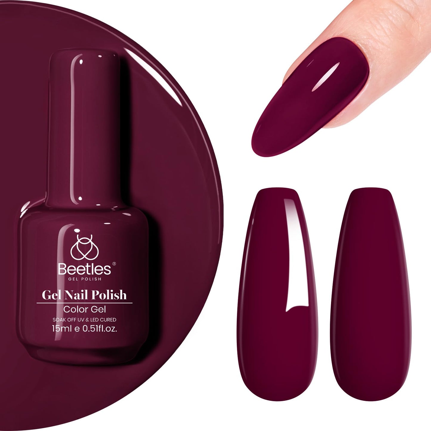 Beetles Purple Gel Nail Polish, 1 Pcs 15ml Purple Gel Polish