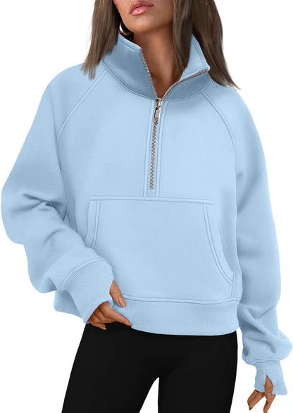 AUTOMET Womens Sweatshirts Half Zip Fleece Pullover Fall Outfits