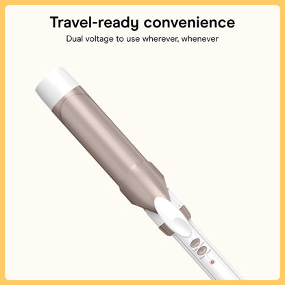 Conair Curling Iron, Double Ceramic, 1" Barrel, White/Rose Gold
