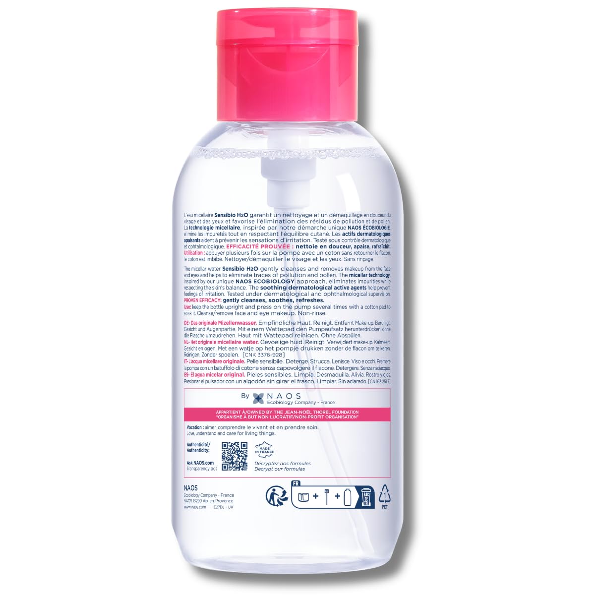 Bioderma - Sensibio - H2O Micellar Water - Makeup Remover Cleanser - Face Cleanser for Sensitive Skin