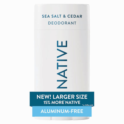 Native Aluminum Free Deodorant, Ocean & Timber, Large Size Stick, 72 Hour Odor Control, for Women & Men, Contains Naturally Derived Ingredients, 3.1 oz