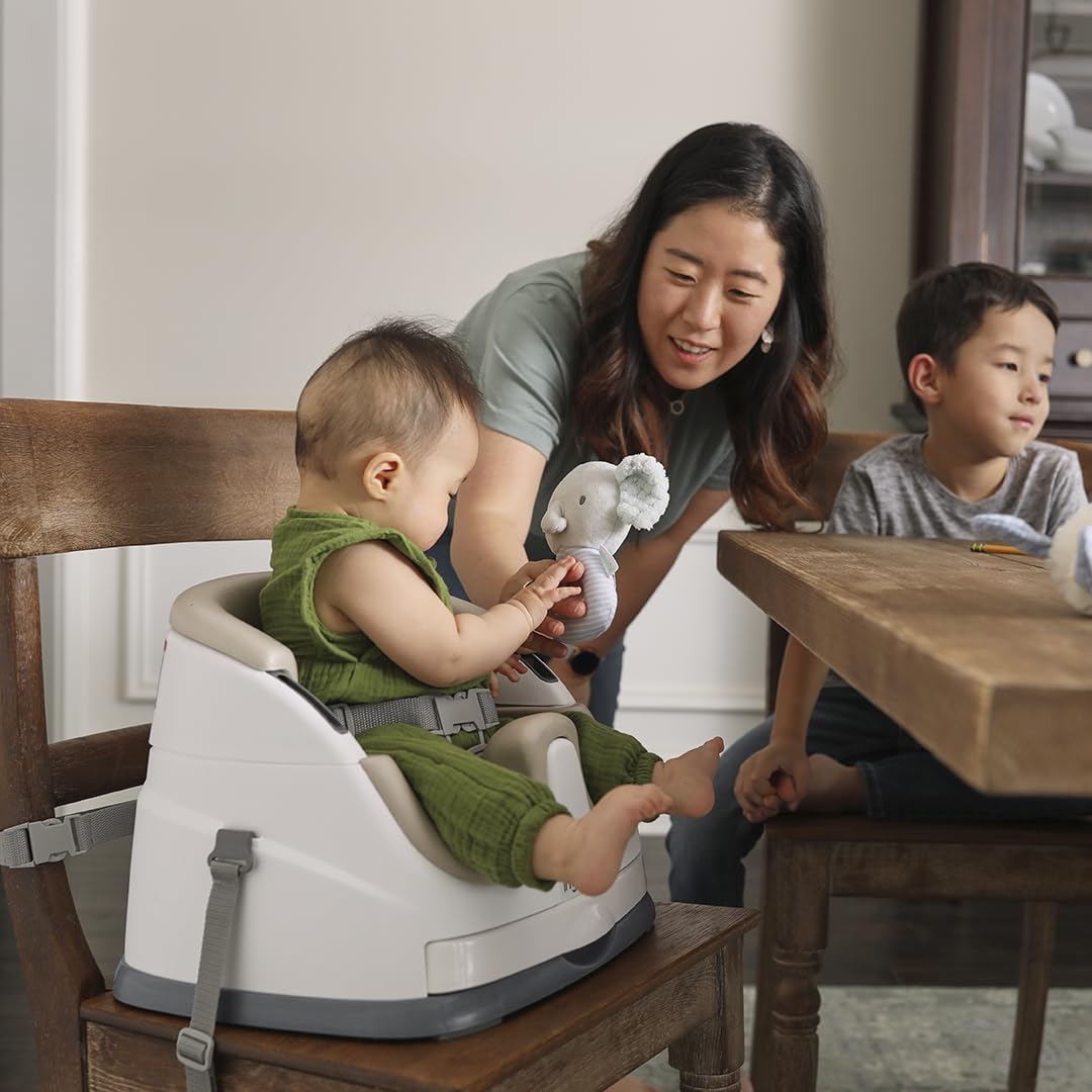 Ingenuity Baby Base 2-in-1 Booster Feeding and Floor Seat with Self-Storing Tray - Cashmere