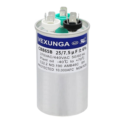 VEXUNGA 5uF 370/440VAC 50/60Hz CBB65 CBB65A Oval Run Start Capacitor 5 MFD 370V/440V Air Conditioner Capacitors for AC Unit Fan Motor Start or Pool Pump or Air Condenser Straight Cool