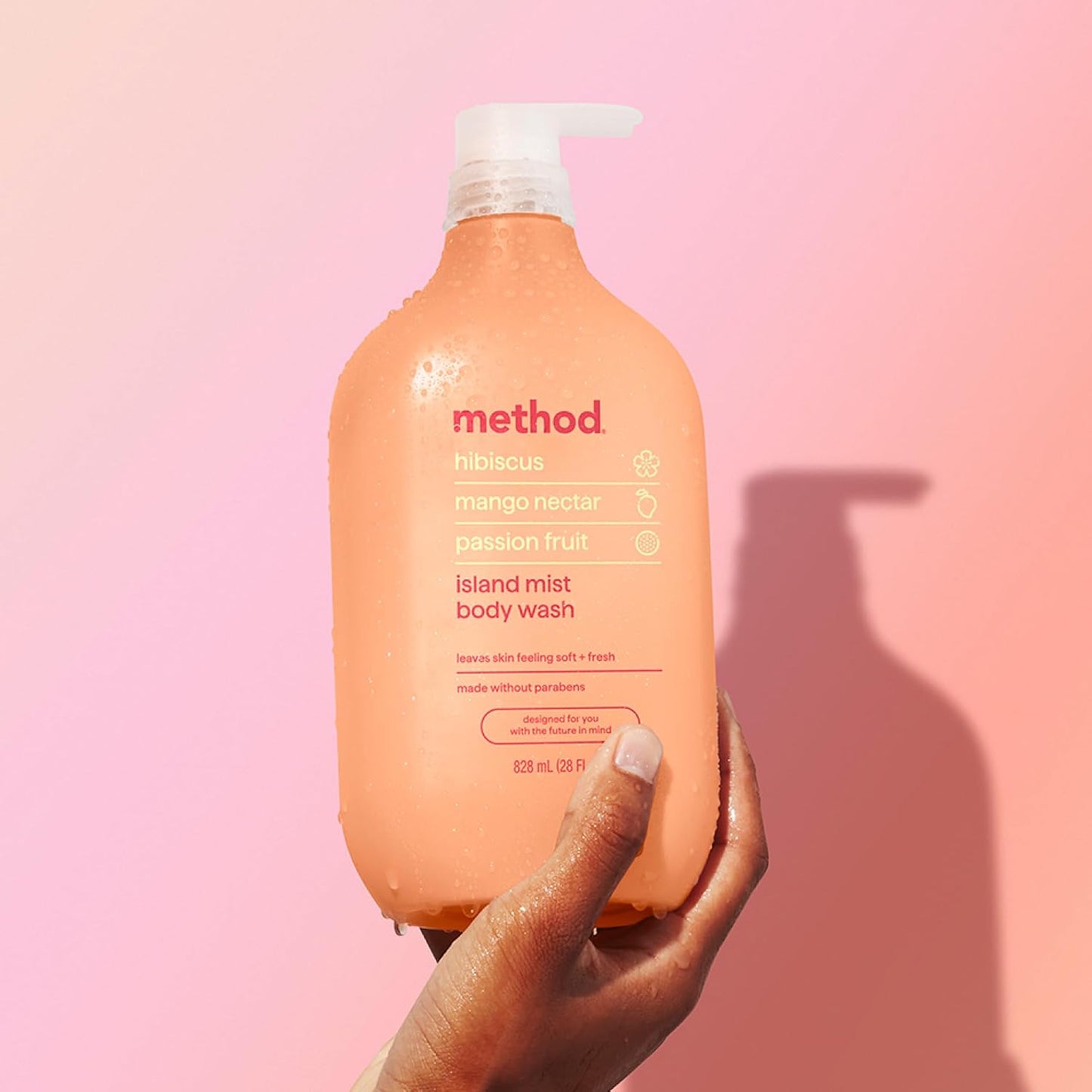 Method Body Wash, Island Mist-Leaves Skin Feeling Soft & Moisturized, Made Without Parabens, Notes of Hibiscus, Mango Nectar & Passion Fruit, 28 fl oz