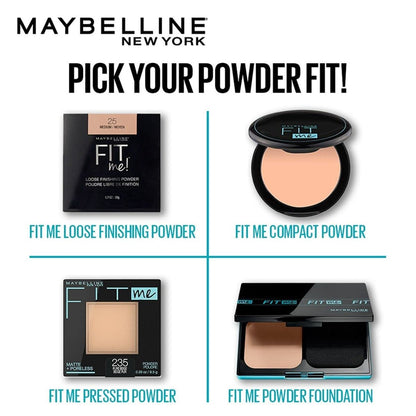 Maybelline Fit Me Matte + Poreless Pressed Face Powder Makeup & Setting Powder, Buff Beige, 1 Count
