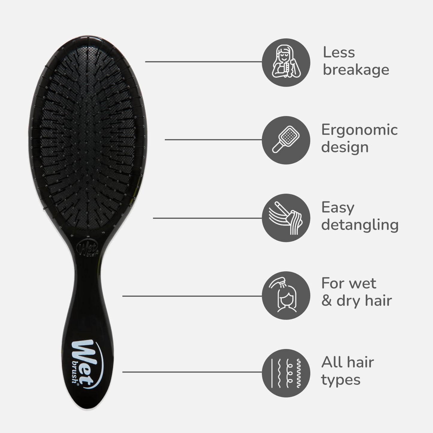 Wet Brush Original Detangler Hair Brush, Sky, For All Hair Textures