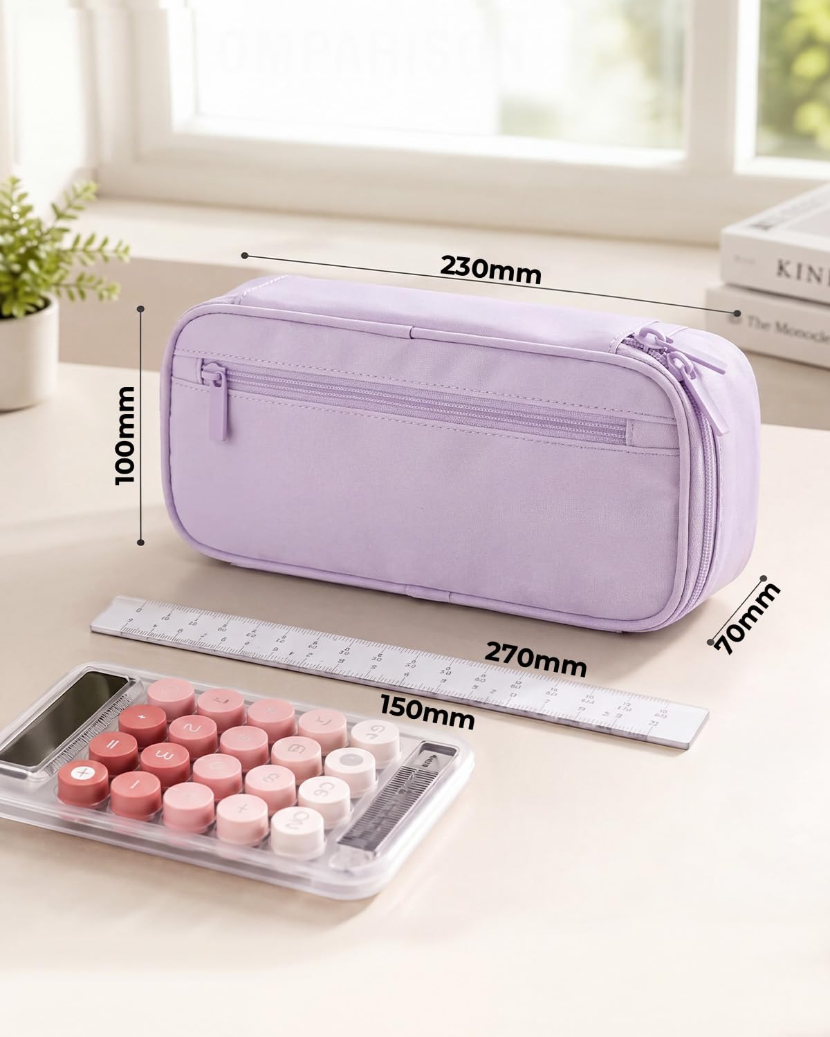 WEMATE Pencil Case, Large Storage Organizer, Makeup Bag, Teacher Must - have, Big Pencil Pouch, Marker Case for College