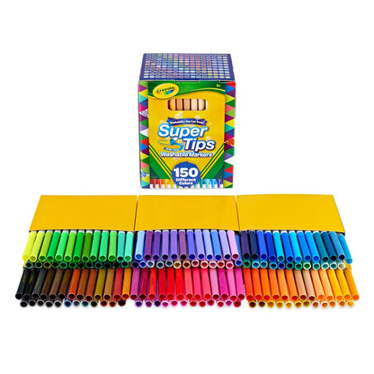 Crayola Super Tips Marker Set (100ct), Fine Point Washable Markers, Teacher Must Haves, Back to School Supplies for Kids & Adults, Art Supplies, Ages 3+