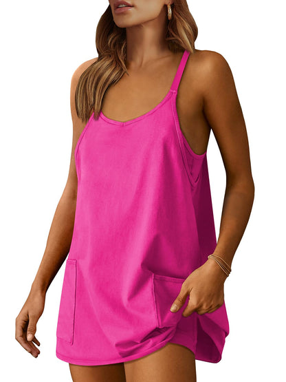 ANRABESS Women Athletic Dress Summer Tennis Workout Built in Shorts