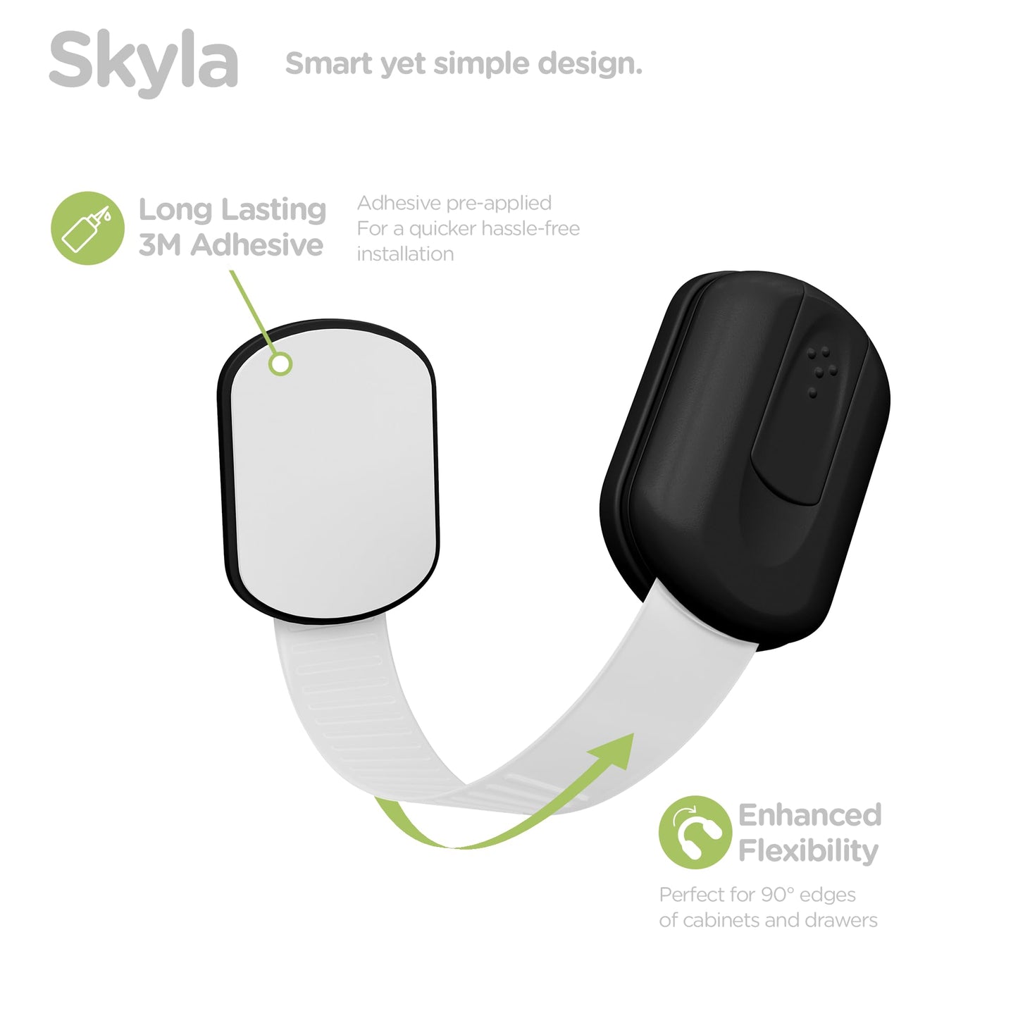 SKYLA HOMES Child Safety Cabinet Locks, White, 8 Pack