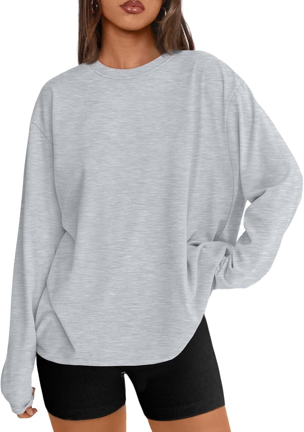 Trendy Queen Womens Oversized Long Sleeve Shirts Fall Tops 2026 Basic Tees