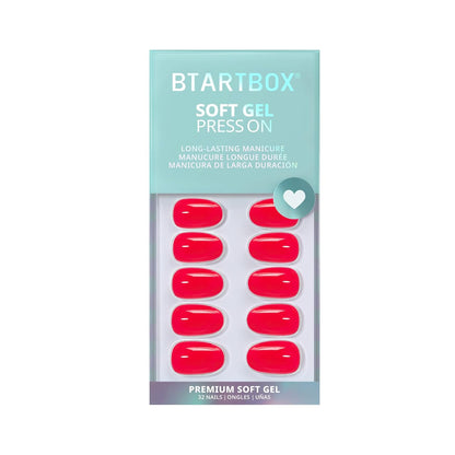BTArtbox Press On Nails, Vanilla Cream, Short Square, Ombre Peach, 32Ct