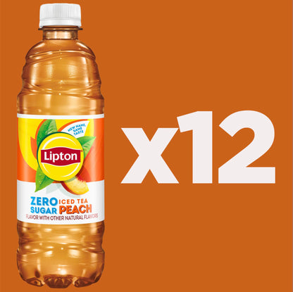 Lipton Zero Sugar Iced Tea, Green Tea Citrus, 16.9 fl oz Bottles, (12 Pack), 100% DV Vitamin C