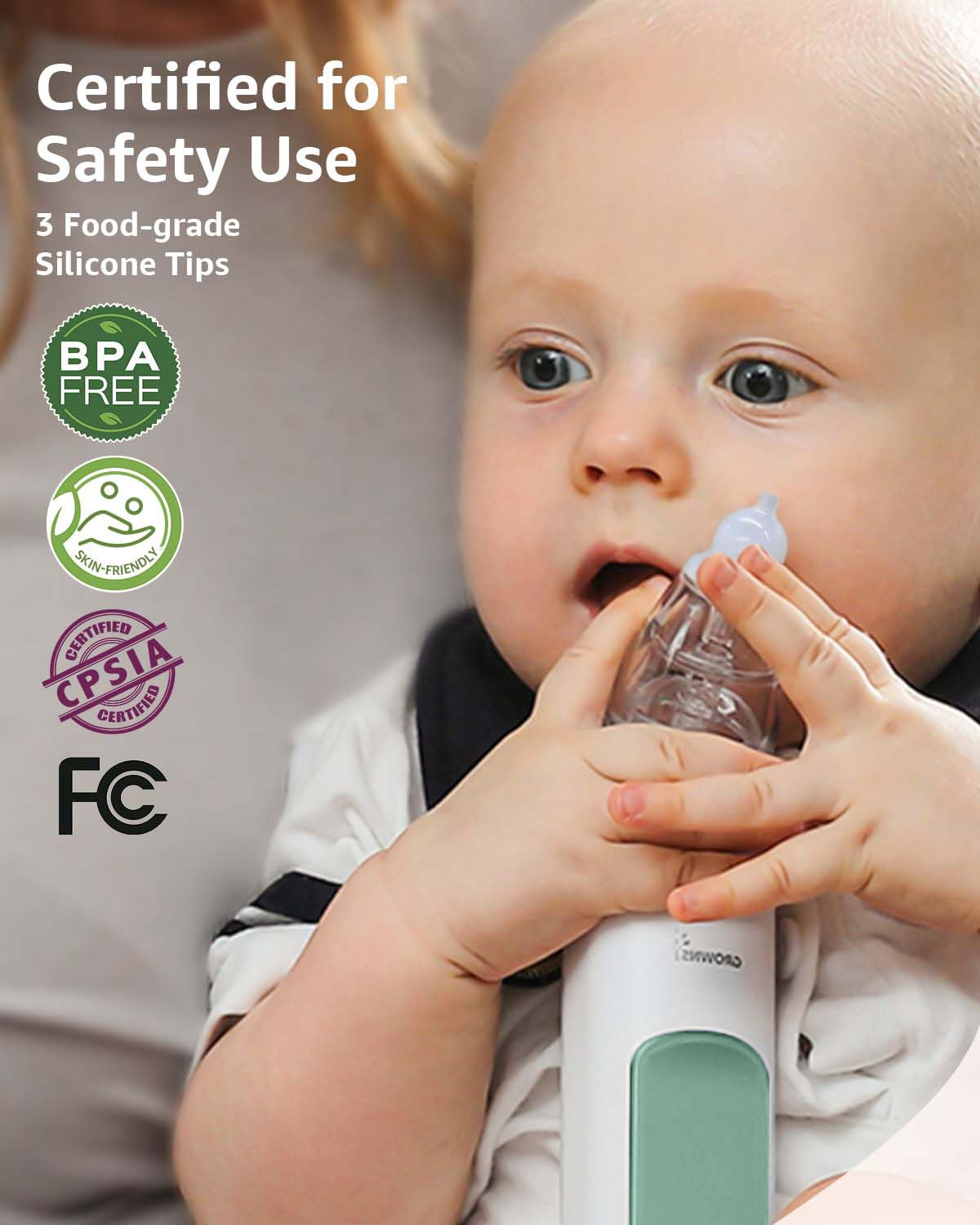 GROWNSY Nasal Aspirator for Baby, Electric Nose Sucker, Powerful Suction