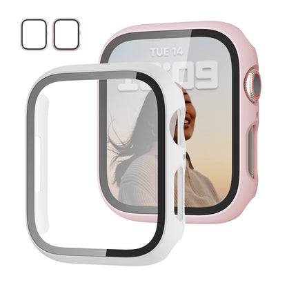 JZK Screen Protector Case for Apple Watch Series 11/10 42mm,Purple+Clear