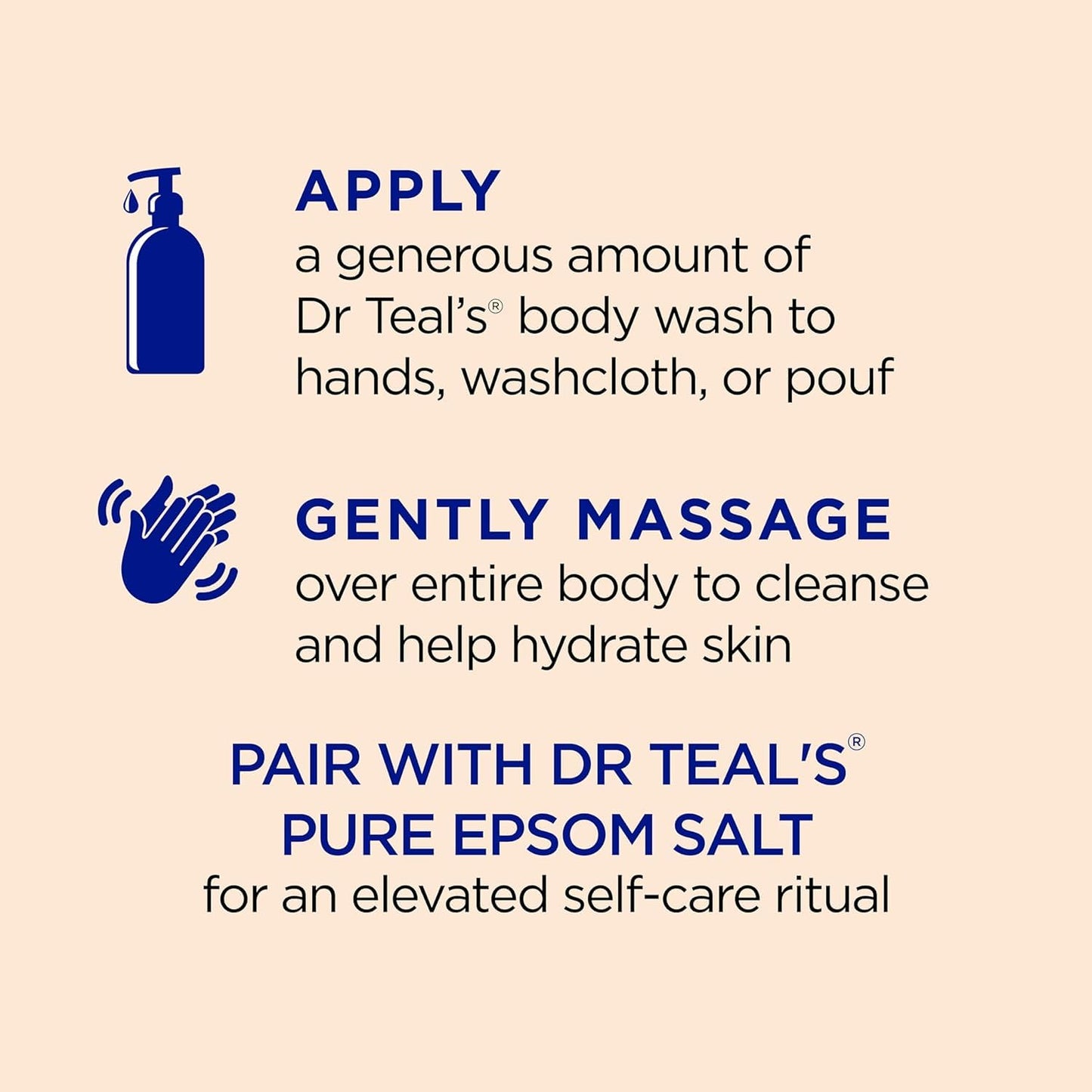 Dr Teal's Body Wash with Pure Epsom Salt, Relax & Relief with Eucalyptus & Spearmint, 24 fl oz (Pack of 2)