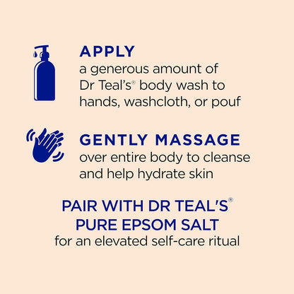 Dr Teal's Body Wash with Pure Epsom Salt, Relax & Relief with Eucalyptus & Spearmint, 24 fl oz (Pack of 2)