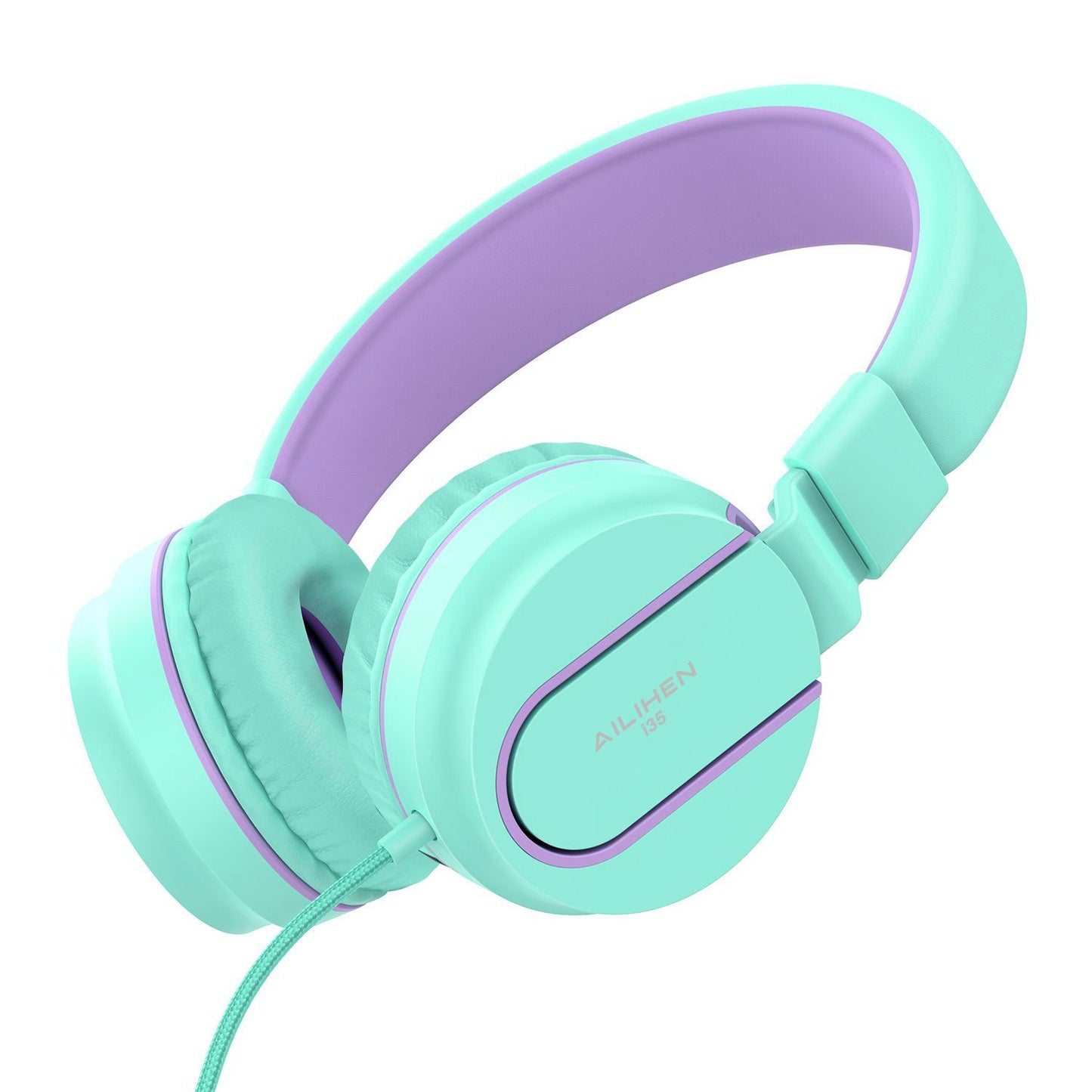 AILIHEN I35 Kids Headphones for School with Mic, 93dB Safe Volume, Orange