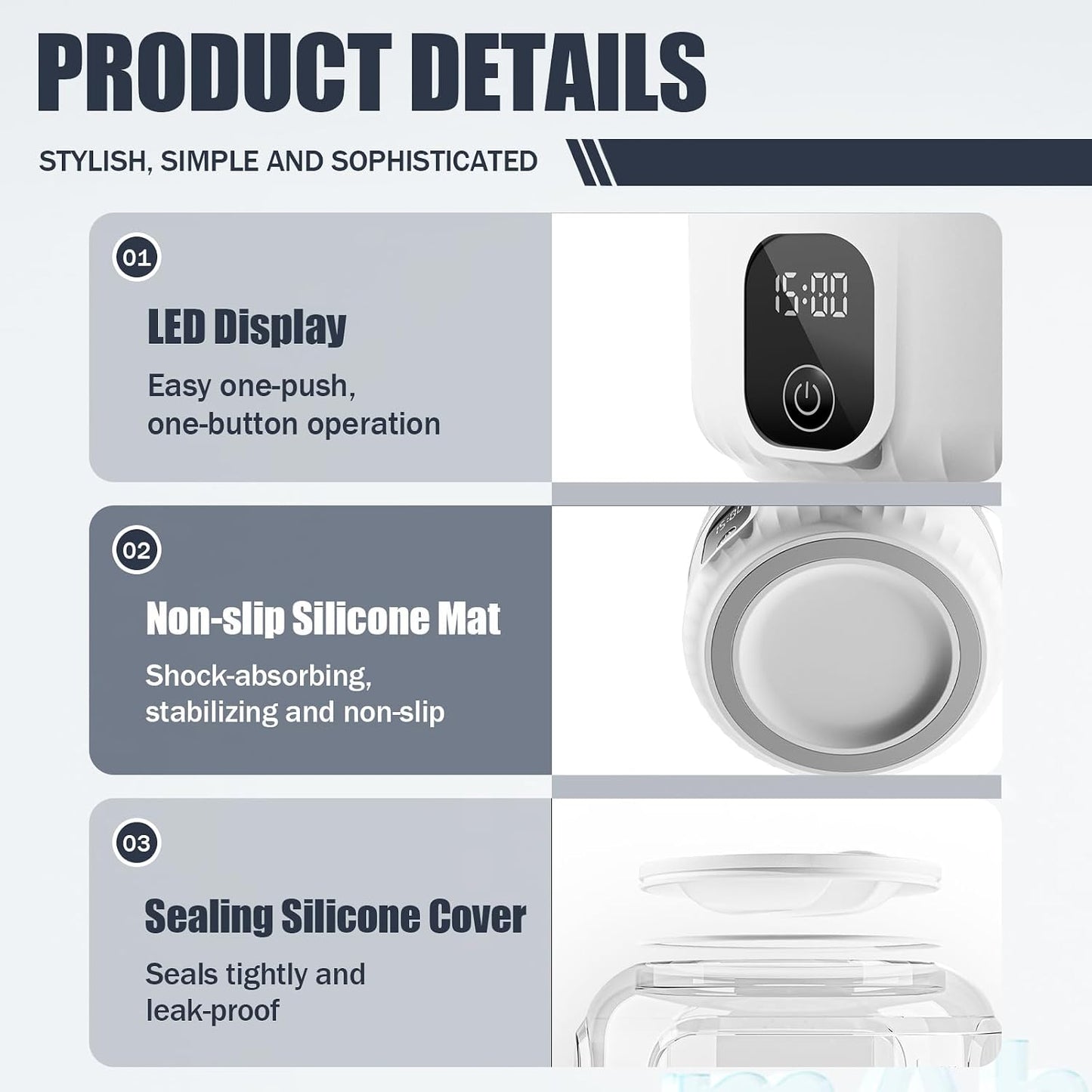 Underwear Washing Machine, Upgrade 1.5L Mini Portable Washing Machine Rechargeable Underwear Washer Deep Cleans Small Clothes for Apartment, Dorm, RV, Travel & Hotel Use(White)