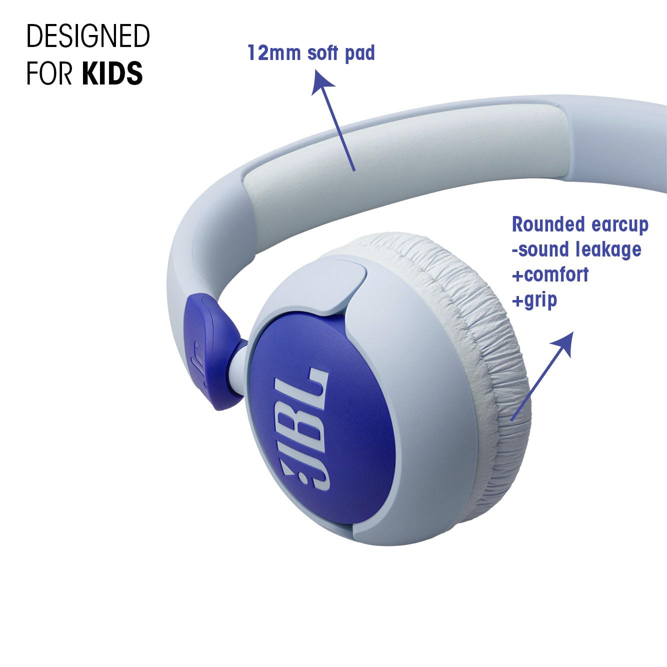 JBL Junior 320 Kids Headphones, Wired, Volume-Limited - Purple