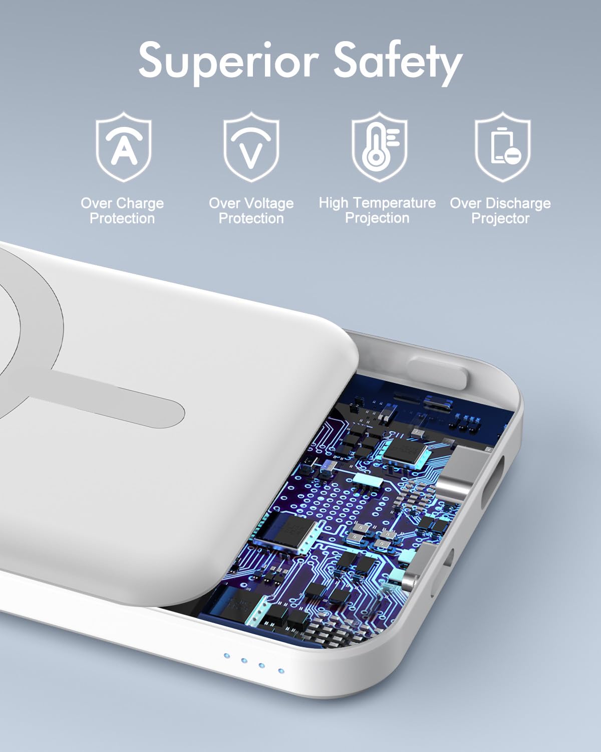 podoru for MagSafe Power Bank 5000mAh, Ultra-Slim Magnetic Portable Charger