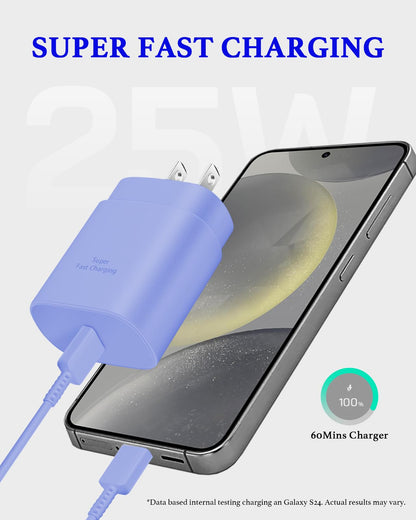GUUSMART Type C Charger 2-Pack 25W Long 6ft USB C Charger Cable