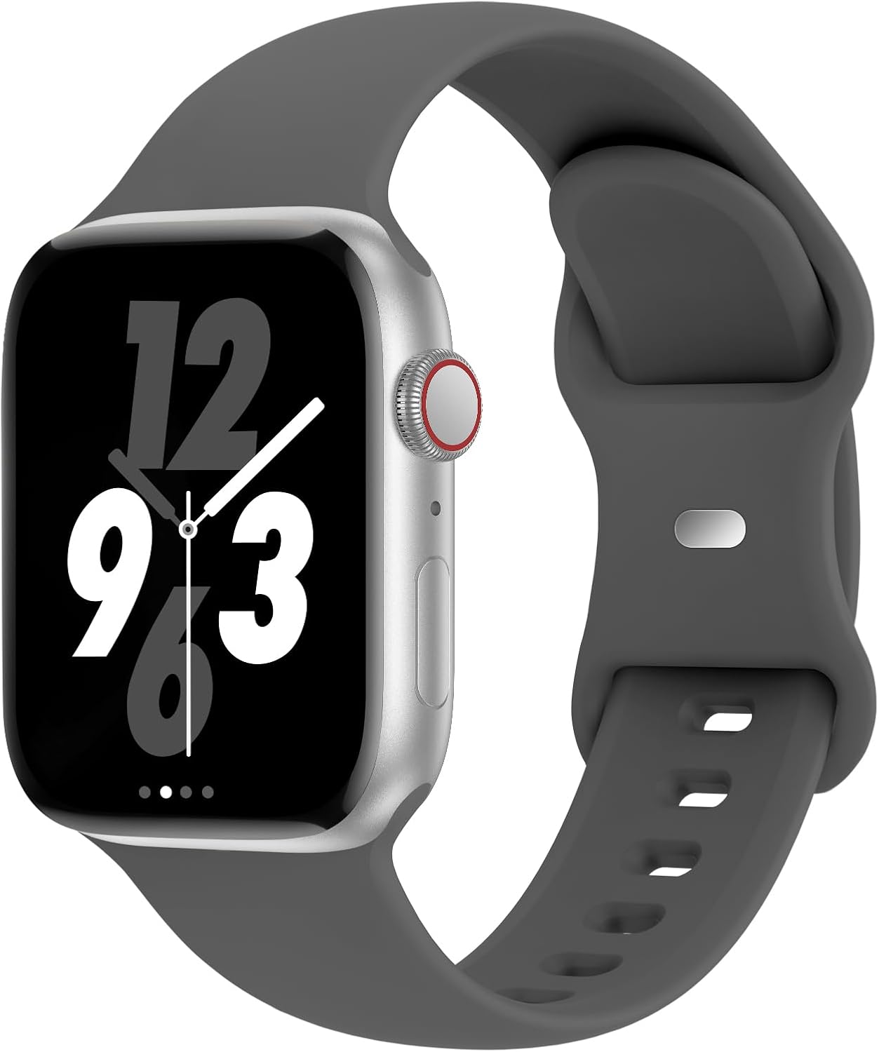 Sport Band Compatible with Apple Watch 38mm 40mm 41mm 42mm 44mm 45mm 46mm 49mm, Replacement Soft Silicone Strap Wristbands for iWatch Series 11/10/9/8/7/6/5/4/3/2/1 Ultra SE Women Men, Space Gray