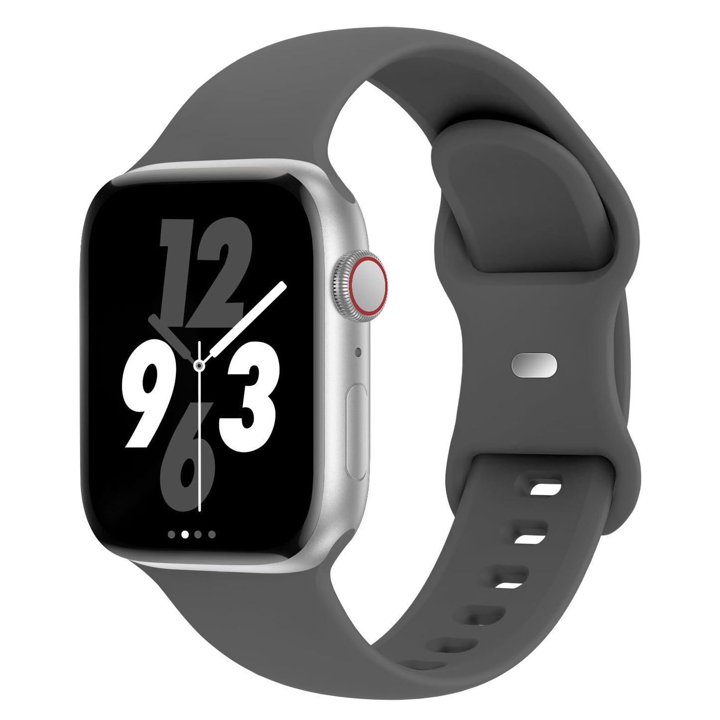 Sport Band Compatible with Apple Watch 38mm 40mm 41mm 42mm 44mm 45mm 46mm 49mm, Replacement Soft Silicone Strap Wristbands for iWatch Series 11/10/9/8/7/6/5/4/3/2/1 Ultra SE Women Men, Space Gray
