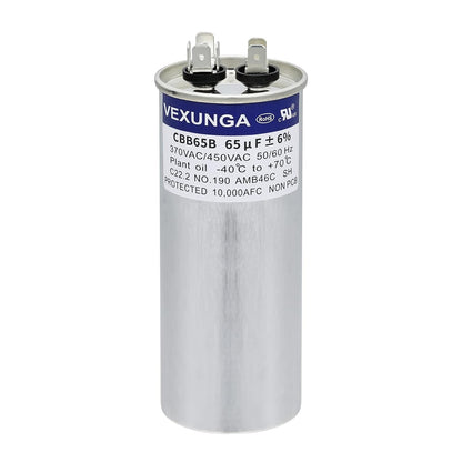 VEXUNGA 5uF 370/440VAC 50/60Hz CBB65 CBB65A Oval Run Start Capacitor 5 MFD 370V/440V Air Conditioner Capacitors for AC Unit Fan Motor Start or Pool Pump or Air Condenser Straight Cool