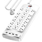 Yintar 6Ft Surge Protector Power Strip with 8 Outlets and 4 USB Ports