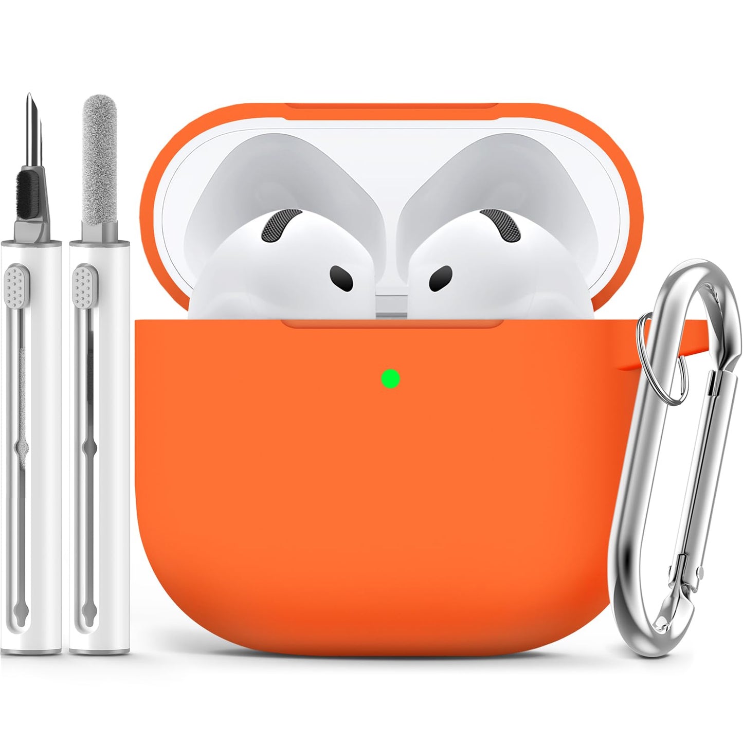 Ljusmicker for AirPods 4 Case 2024 with Cleaner Kit,Milk Tea