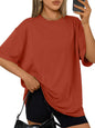 Trendy Queen Womens Oversized T-Shirts Short Sleeve Crew Neck Summer Tops