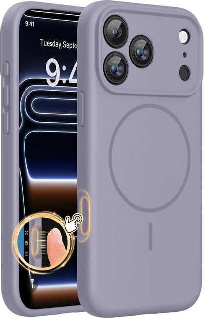 Miracase Magnetic for iPhone 16 Pro Case, Silicone, Black