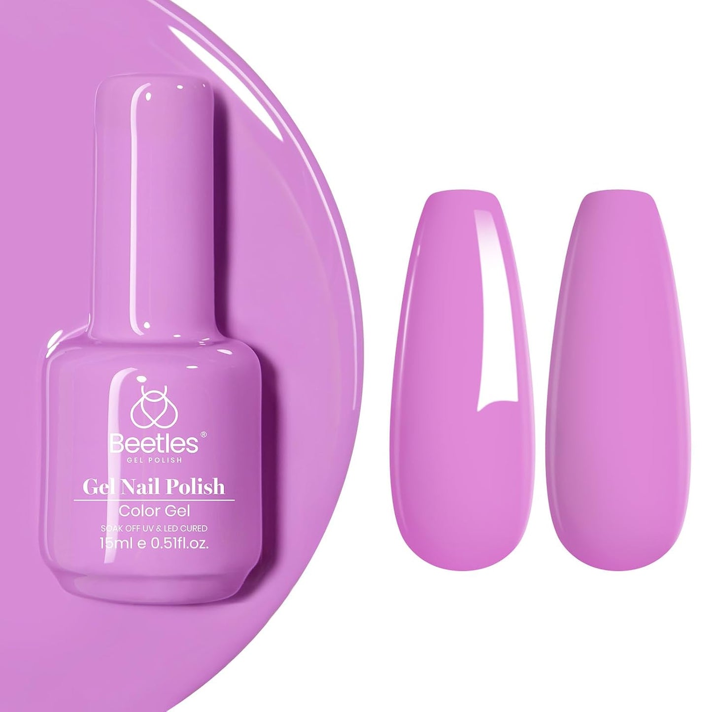 Beetles Purple Gel Nail Polish, 1 Pcs 15ml Purple Gel Polish
