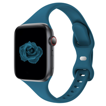 Thin Slim Band Compatible with Apple Watch 38mm 40mm 41mm 42mm 44mm 45mm 46mm 49mm, Replacement Silicone Sport Strap for iWatch Series 11/10/9/8/7/6/5/4/3/2/1 Ultra SE Women Men, Light Blush
