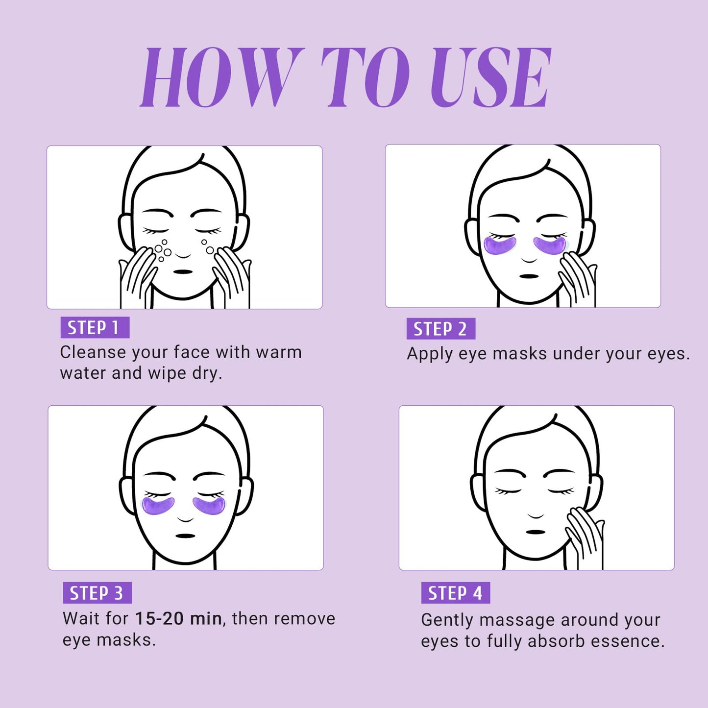 PEAUAMIE Under Eye Patches Gold and Hyaluronic Acid for puffy eyes,Rose Eye Masks for Dark Circles and Puffiness skin care Smooth Wrinkles products 30 Pairs