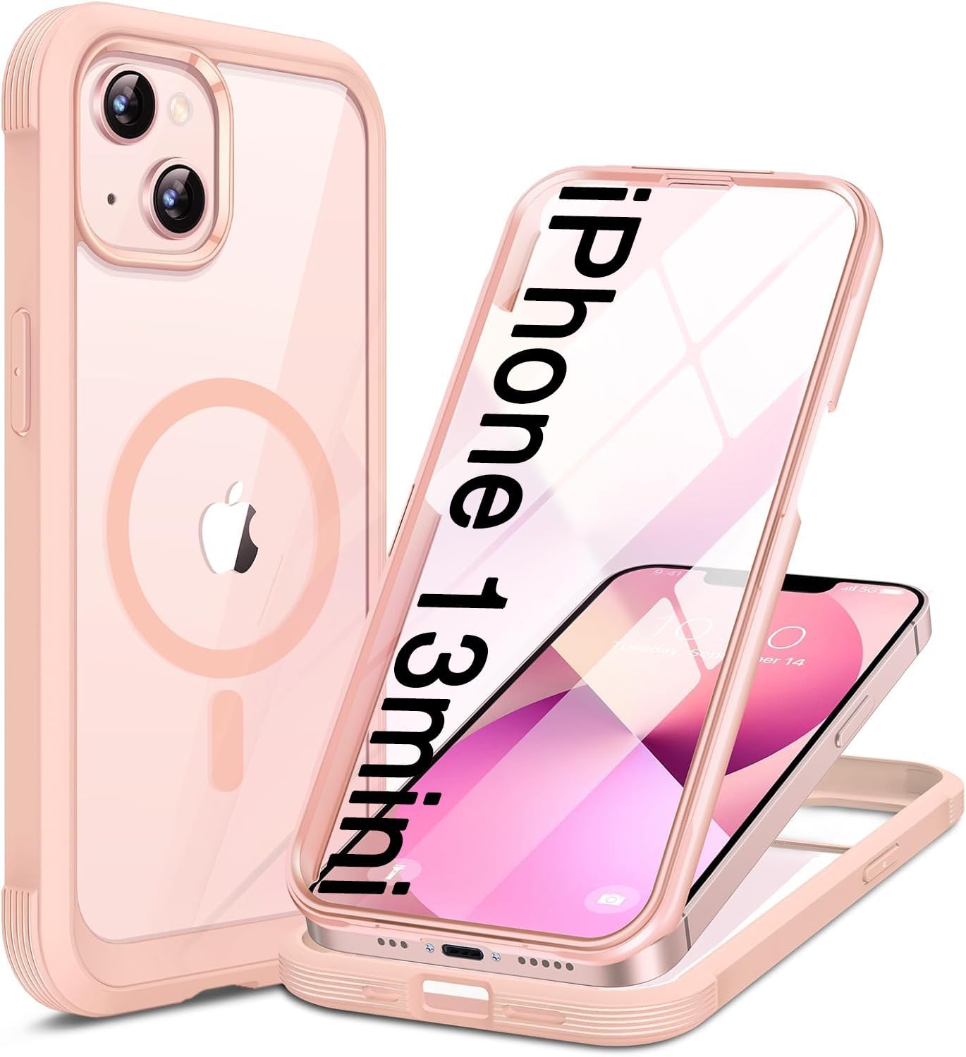 miracase for iPhone 17e Case & iPhone 16e Case, Full-Body Phone with Built-in Glass Screen Protector, [Magnetic with MagSafe] Military Drop Proof 17 E/ 16 E Cover Bumper 6.1 inch, Black