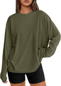 Trendy Queen Womens Oversized Long Sleeve Shirts Fall Tops 2026 Basic Tees