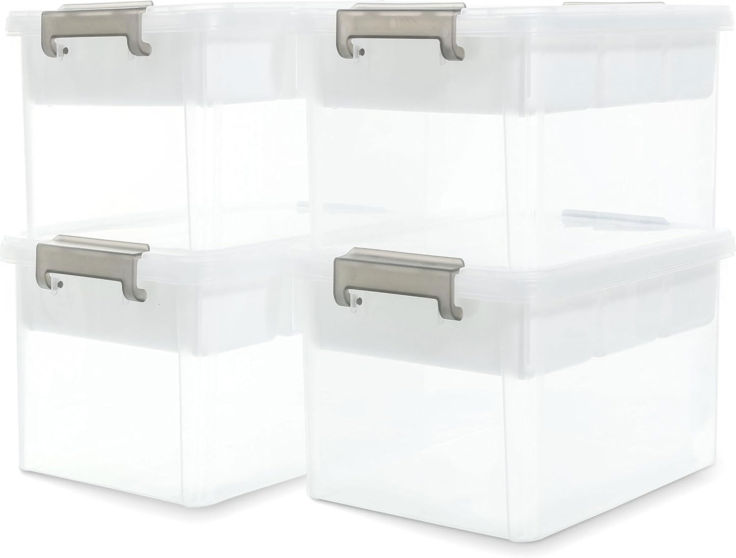 Citylife 6Qt 4Packs Clear Craft Organizers and Storage BOX, Sensory Bins