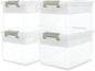 Citylife 6Qt 4Packs Clear Craft Organizers and Storage BOX, Sensory Bins