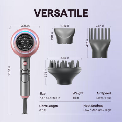 Wavytalk Blown Away Ionic Hair Dryer with Diffuser for Curly Hair