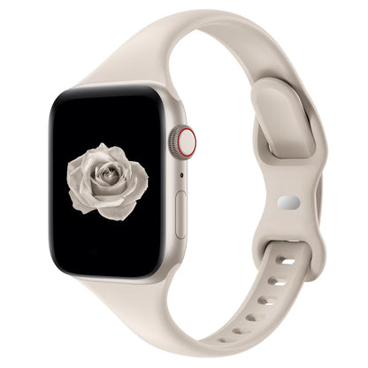 Thin Slim Band Compatible with Apple Watch 38mm 40mm 41mm 42mm 44mm 45mm 46mm 49mm, Replacement Silicone Sport Strap for iWatch Series 11/10/9/8/7/6/5/4/3/2/1 Ultra SE Women Men, Light Blush