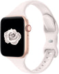 Thin Slim Band Compatible with Apple Watch 38mm 40mm 41mm 42mm 44mm 45mm 46mm 49mm, Replacement Silicone Sport Strap for iWatch Series 11/10/9/8/7/6/5/4/3/2/1 Ultra SE Women Men, Light Blush
